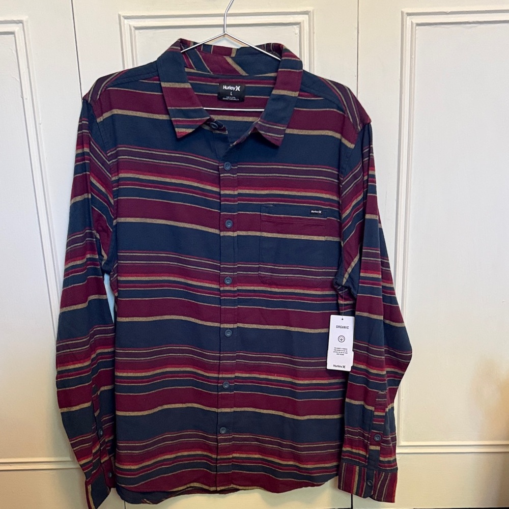 Hurley Men's Portland organic flannel armored navy